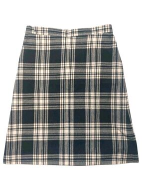Vintage Black & White Plaid A-Line Mini Skirt-Ladies size 12 Lined with Pockets